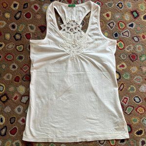 United Colors of Benetton NEW 100% cotton t-back tank with lace neck trim sz M